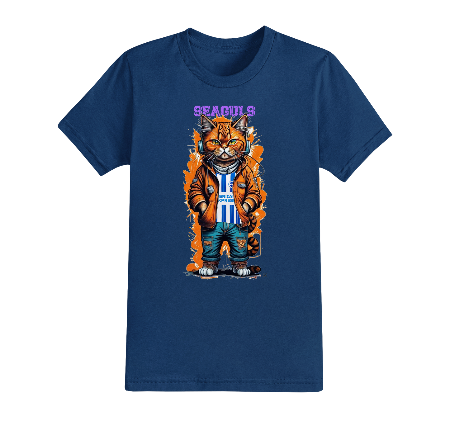 9.62 : The Cool Cat Football T-shirt - ALL TEAMS AVAILABLE - PERSONALISED (Copy)