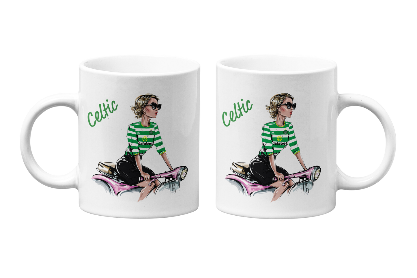 9.71 PERSONALISED FOOTBALL MUG - GIRL ON BIKE