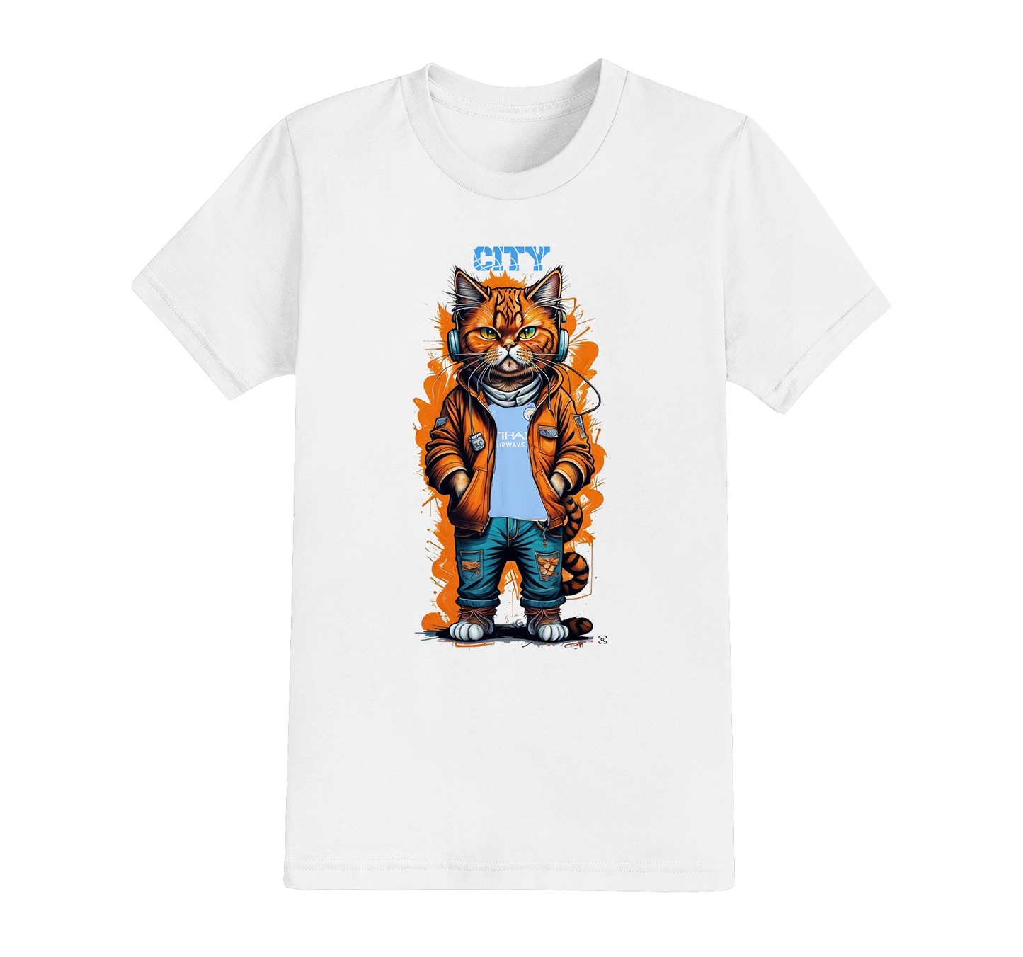 9.62 : The Cool Cat Football T-shirt - ALL TEAMS AVAILABLE - PERSONALISED (Copy)