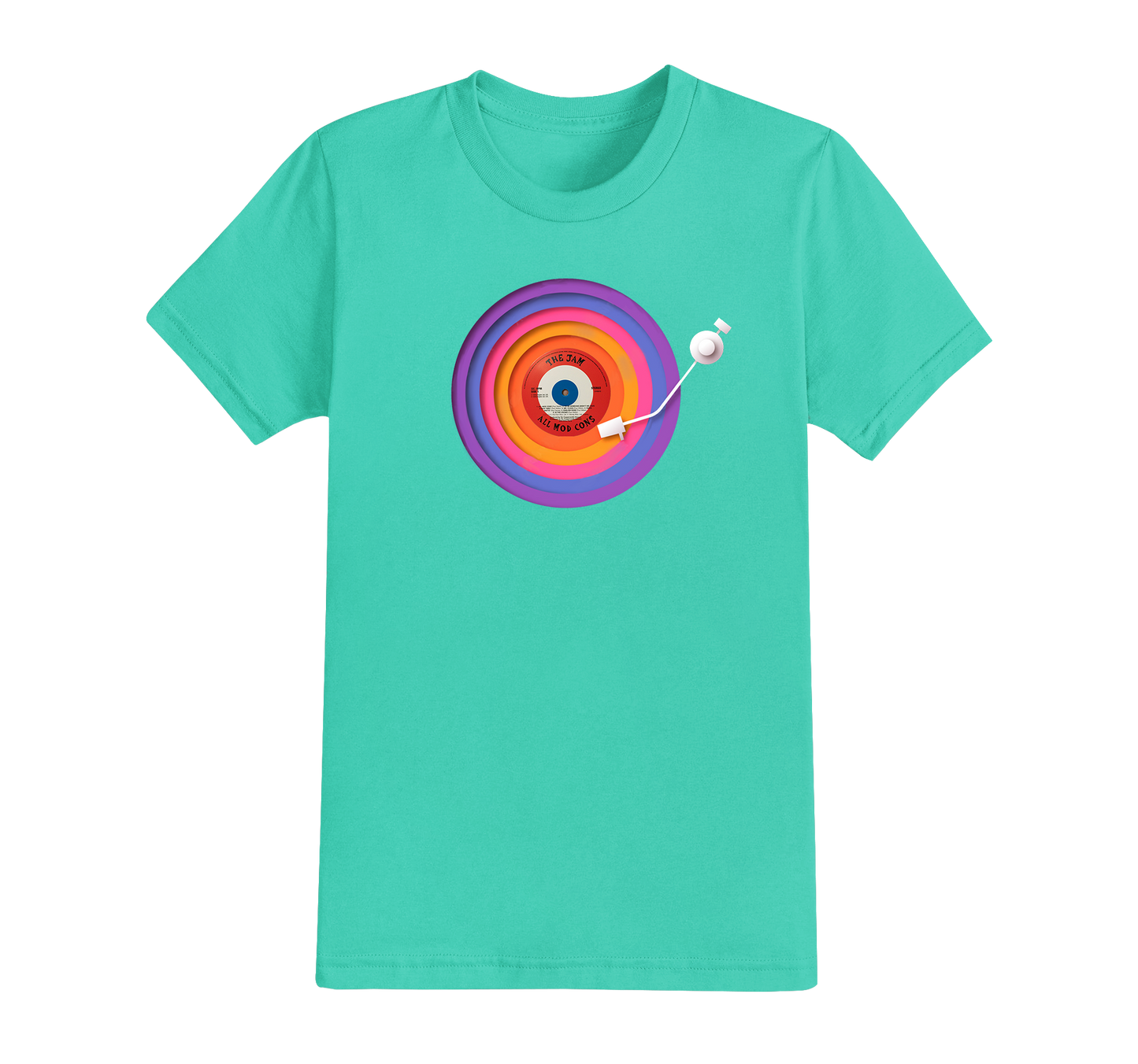 Rainbow Turntable T-shirt - Choose Your Own Record Label - EXCLUSIVE DESIGN