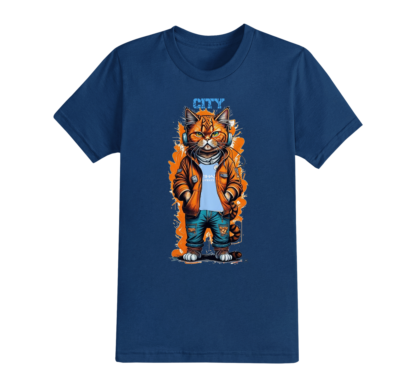 9.62 : The Cool Cat Football T-shirt - ALL TEAMS AVAILABLE - PERSONALISED (Copy)