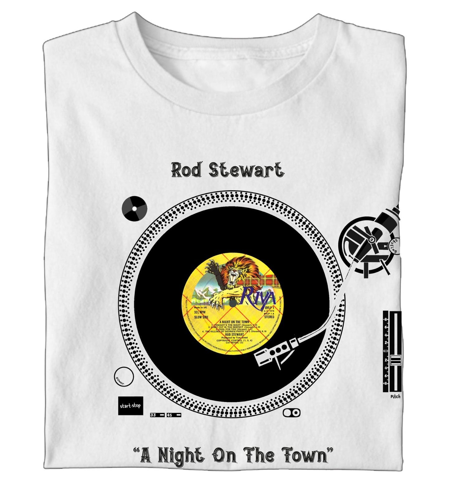 Turntable T-shirt - Choose Your Own Record Label - EXCLUSIVE DESIGN