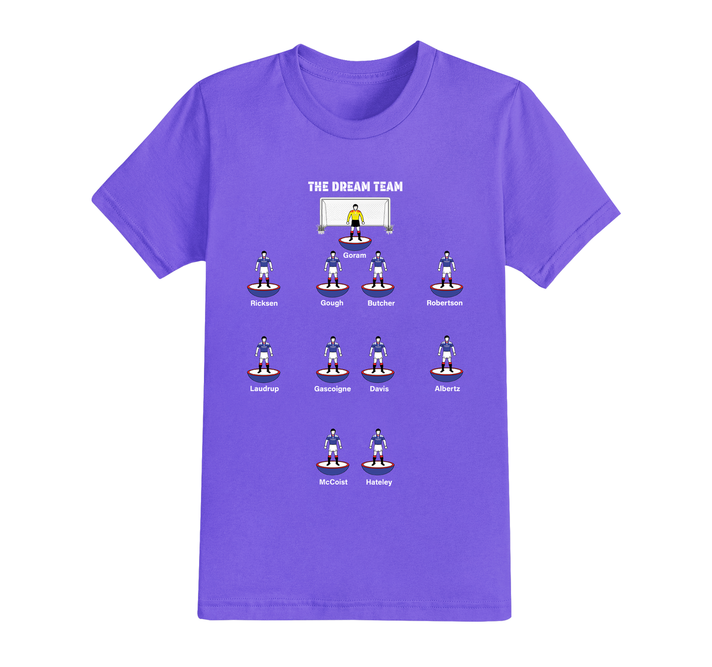 1 : Subbuteo Style Dream Team Football T-shirt - PICK YOUR OWN PLAYERS & KIT