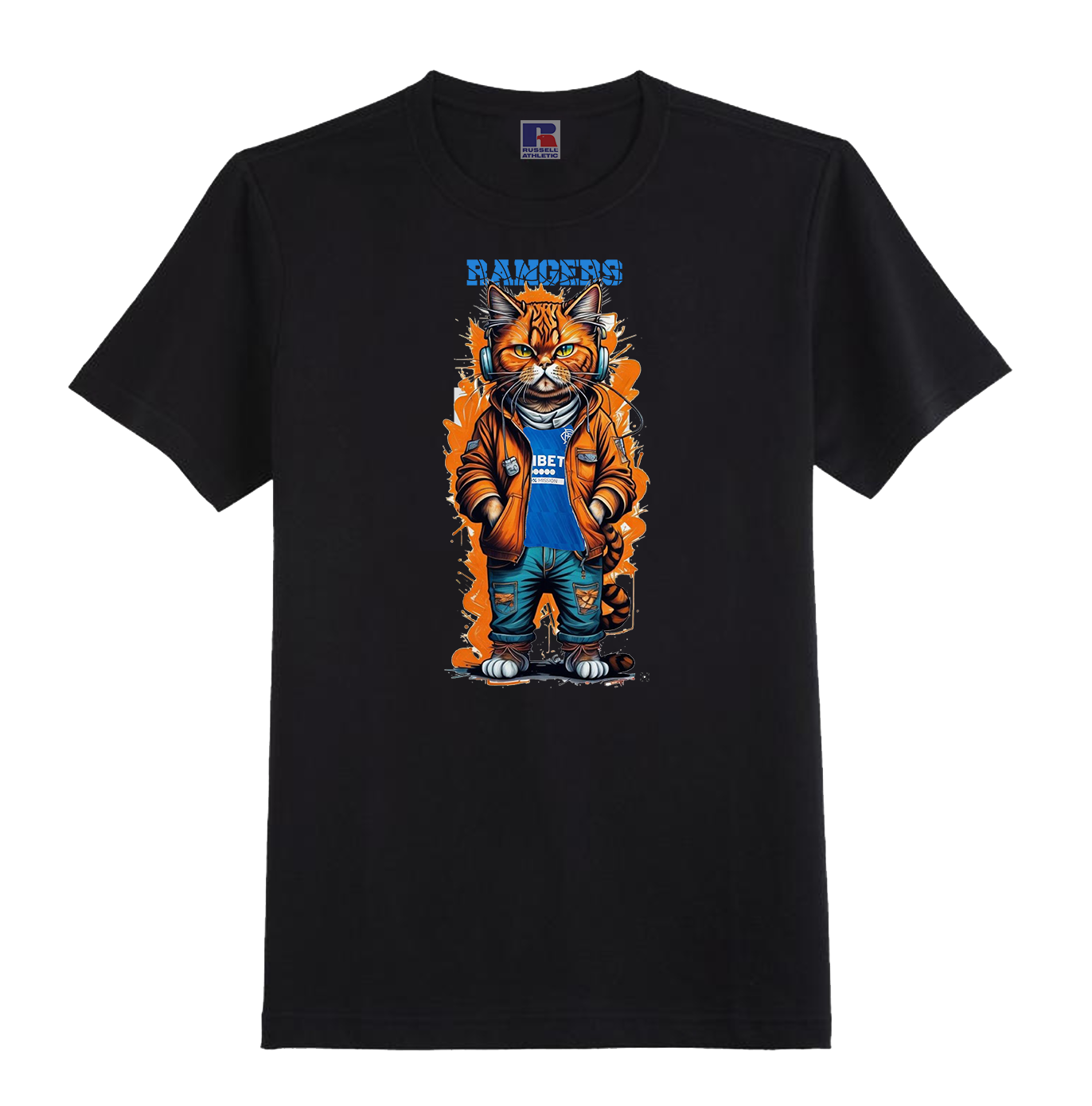 9.62 : The Cool Cat Football T-shirt - ALL TEAMS AVAILABLE - PERSONALISED (Copy)