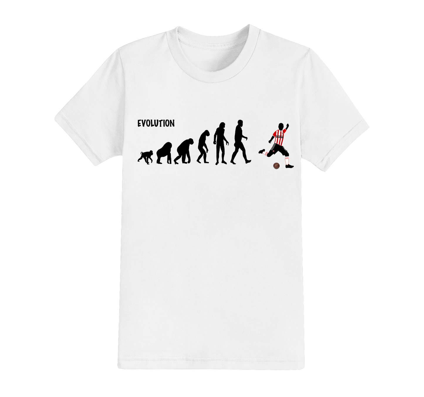 9.3 : Evolution of Man Football T-shirt - every team available. PERSONALISED