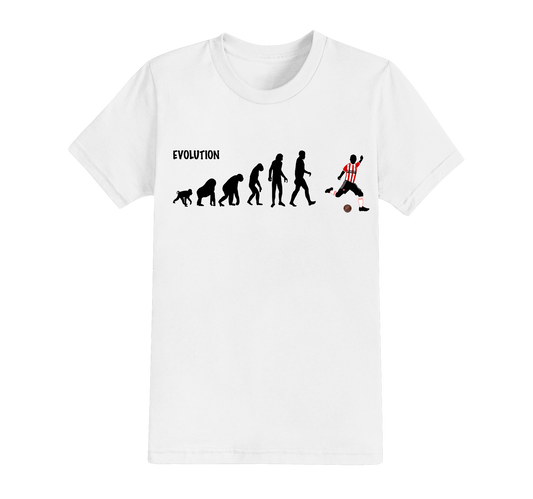 9.3 : Evolution of Man Football T-shirt - every team available. PERSONALISED