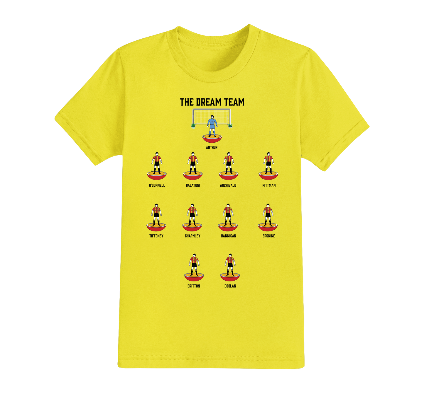 1 : Subbuteo Style Dream Team Football T-shirt - PICK YOUR OWN PLAYERS & KIT