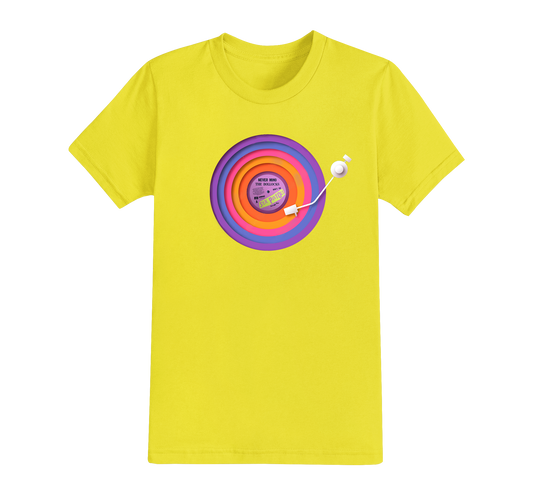 Rainbow Turntable T-shirt - Choose Your Own Record Label - EXCLUSIVE DESIGN