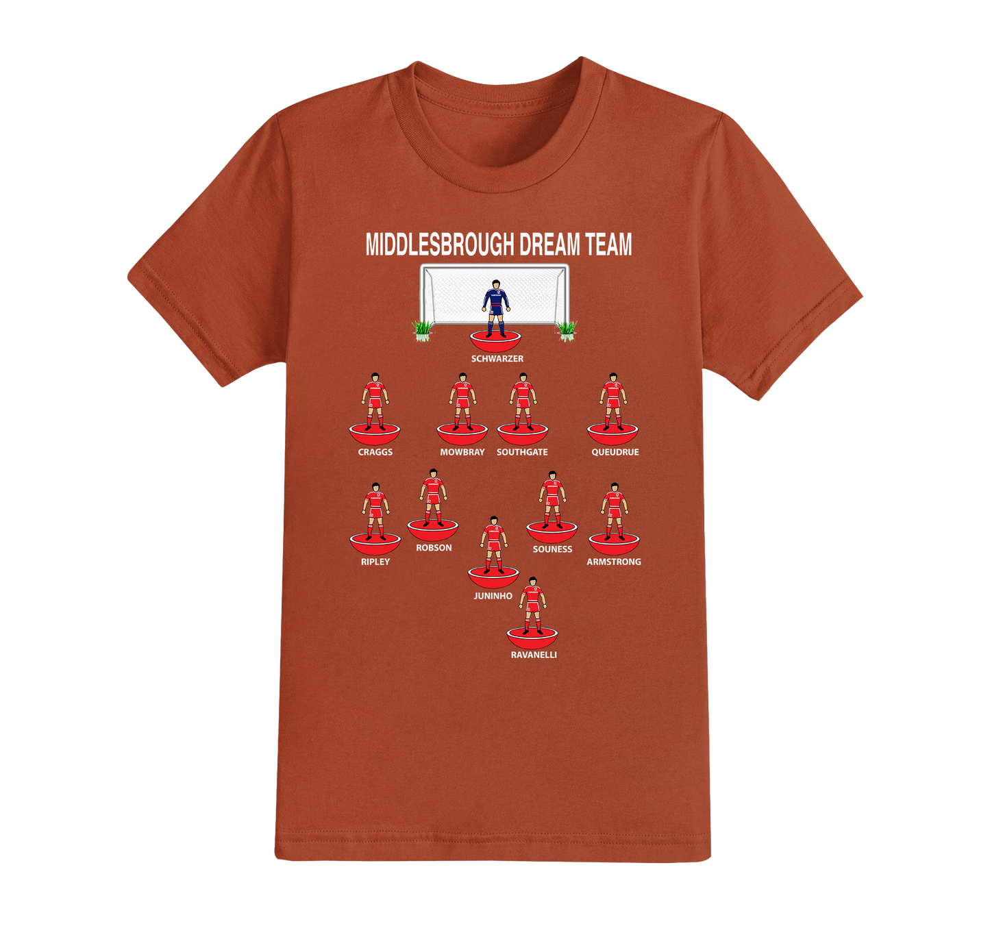 1 : Subbuteo Style Dream Team Football T-shirt - PICK YOUR OWN PLAYERS & KIT